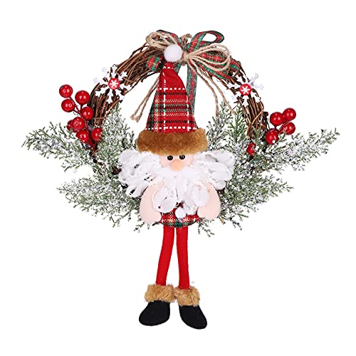 Corona de Navidad, HALOVIE Guirnaldas de Navidad 33 * 35cm para Puerta Colgante Artificial Decoraciones Navideñas Adorno de Navidad para Fiesta Regalo Ventana Pared Exterior