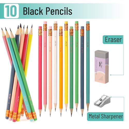 Lápices Mr. Pen #2 HB, pack de 10, mina negra miniatura 2