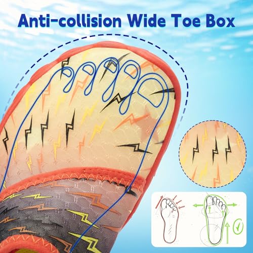 Image of Kids Water Shoes Boys Girls - Wide Toe Box Quick Dry Barefoot Shoes Breathable Non Slip Aqua Athletic Sneakers for Swim Beach Pool Kayak Hiking Sand Walking Travel Essentials (Little Kid /Big Kid)