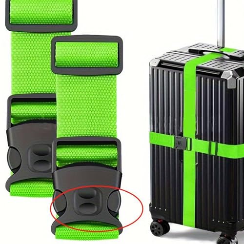 Luggage Straps for Suitcases,TSA Approved Adjustable Suitcase Belts,78" Long Travel Packing Belt with Double Buckle Closure Baggage Security 4 PCS Straps + 2 PCS Luggage Tags - Image 3