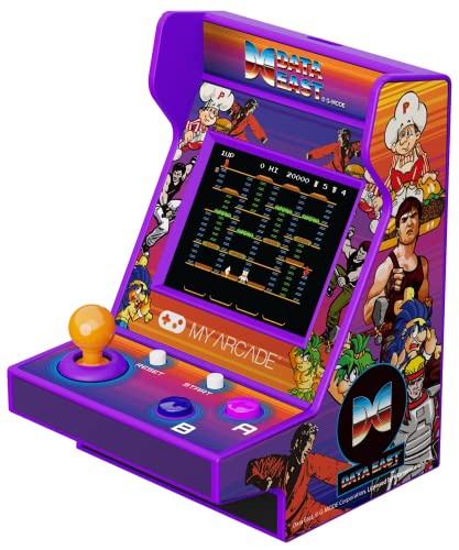 MY ARCADE Data East Hits Pico Player - 3.75" Fully Playable Portable Tiny Arcade Machine with 108 Retro Games, 2" Screen Color Display, Battery Powered, Purple, Small