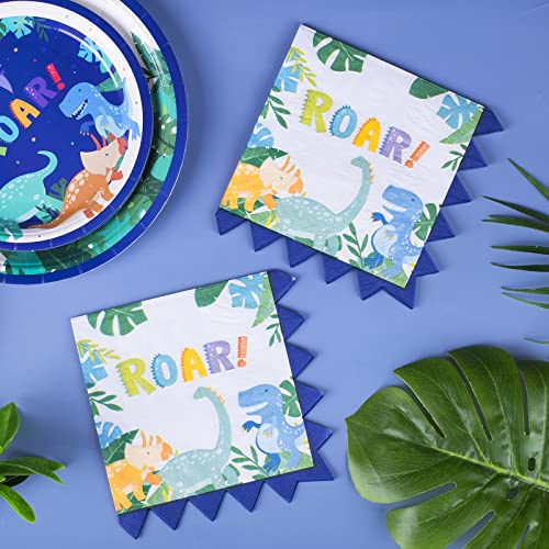 Dinosaur Birthday Party Supplies, Paper Plates And Napkins Cups Sets For Kids Boys Dino Birthday Party Decorations Serves 24 #TOP5