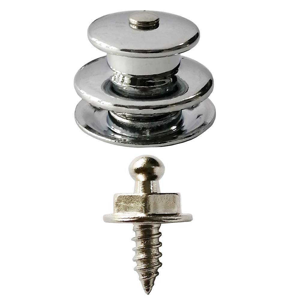 Mangobuy 10 Sets Boat Canvas Snaps Fastener Upper Part and Lower Part Chrome Plated Brass for Boat RV Canvas Canopies Yacht