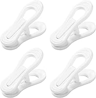 Otylzto 20 Pack White Multi-Purpose Hanger Clips - Durable Plastic Clothes Pins for Laundry Organization