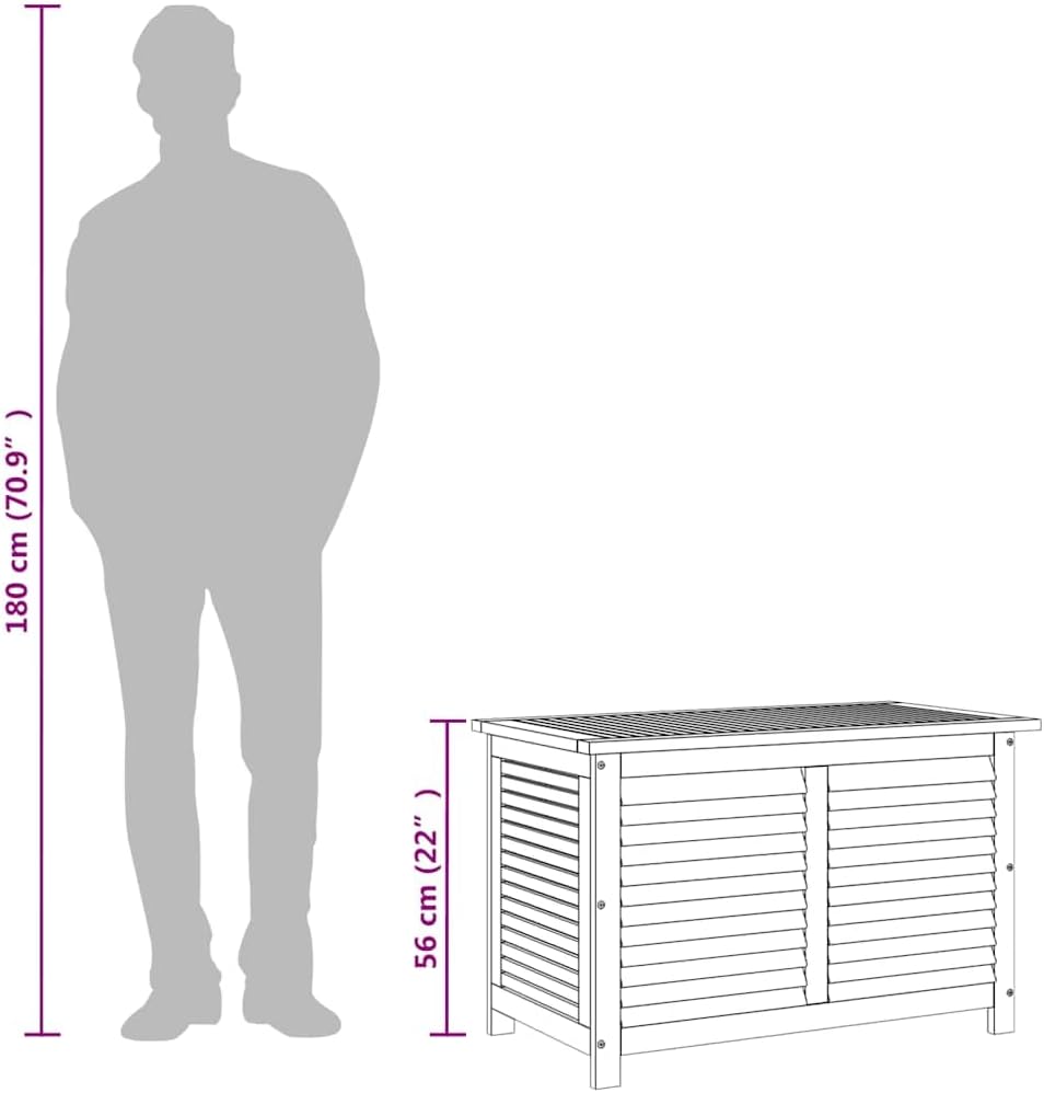 vidaXL Garden Storage Box Natural Wood Solid Acacia Wood