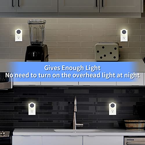 Qitim 4 Pack Plug In Night Light With High/Low/Off Switch, Led Manual Nightlight Max 20 Lumens, Indoor For Hallway, Bedroom, Kids Room, Warm White, Energy Efficient, Etl Listed #TOP2
