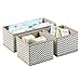 mDesign Chevron Fabric Baby Nursery Closet Organizer for Clothing, Diapers, Wipes, Lotion, Medicine - Set of 3, Taupe/Natural