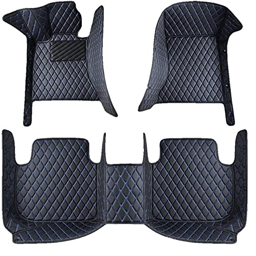 Alfombrillas De Coche para Cupra TERRAMAR AB 2025, Alfombras Coche Personalización，Cuero De PU Juego De Alfombrillas Antideslizantes Impermeables(Black Blue)