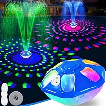 ChlorStar Upgraded Pool Fountain,9000mah Rechargeable Floating Pool Fountain with Light Show,Above Ground Pools Water Fountains Pump with Anchor,Swimming Inground Pools Fountains for Pond-1PC Blue