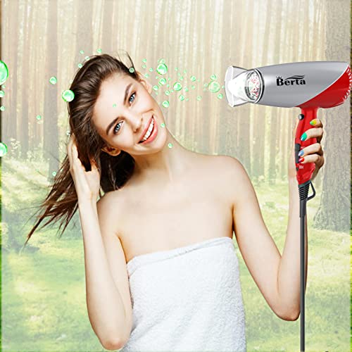 Berta -Hair-Dryer-Dual-Voltage-Travelling-Hair-Dryer,Ionic Hair Dryer, Foldable Hair Dryer Silver/Red Color… #TOP5