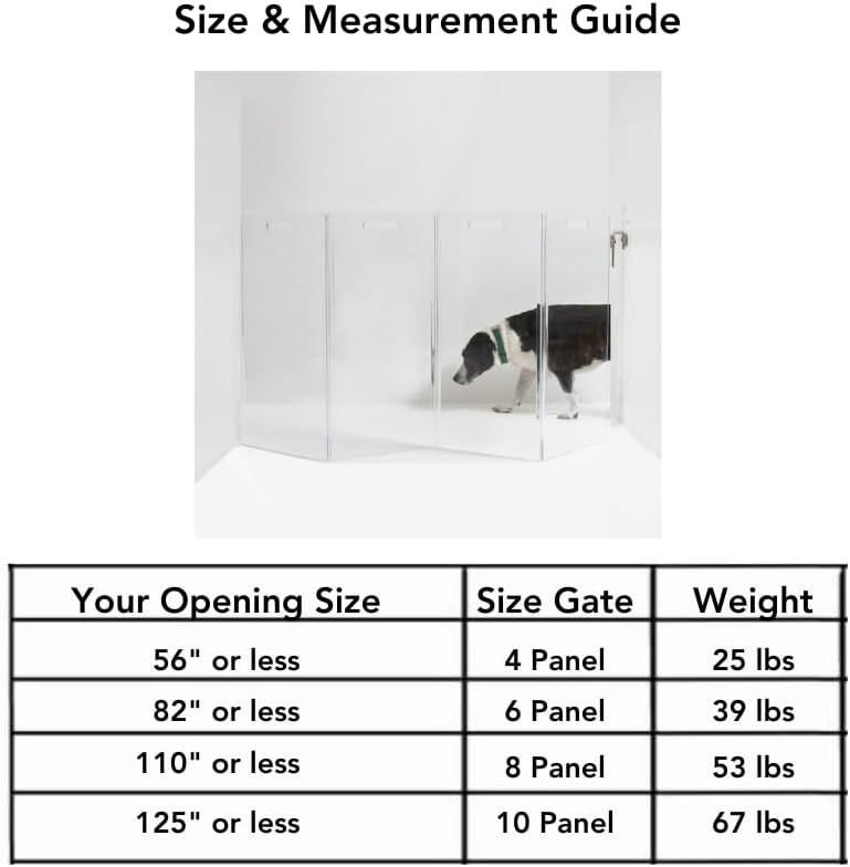 Hiddin Clear Acrylic Dog Gate - Low Zig Zag Clear Pet Gate for Home 4 Panels - Sturdy Free-Standing Design - Modern Acrylic Dog Pen - Transparent Pet Gates for Home - Safe & Stylish