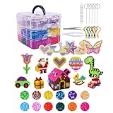 Bügelperlen set 5mm, Bügelperlen Groß Packung mit Bügelperlenplatten...