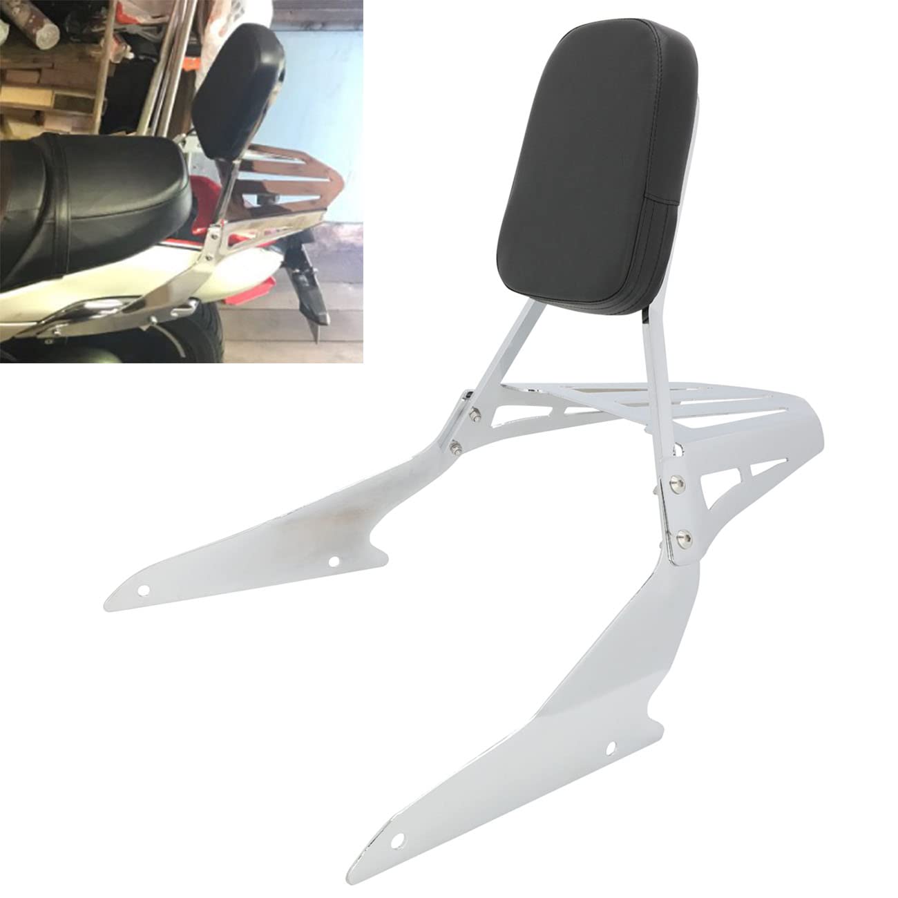 Amazon.com: Motaux Passenger Sissy Bar with Luggage Rack Rear Pad