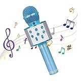 Zweiwege-Verbindung: Bluetooth-Verbindung und USB-Datenkabelverbindung. Die kabellosen Karaoke-Mikrofone können mit allen Bluetooth-Geräten wie Android/iPhone, Laptops und Musik-APP etc. verbunden werden. Bluetooth Verbindung hat eine große Entfernung von 10m ohne Hindernis.
