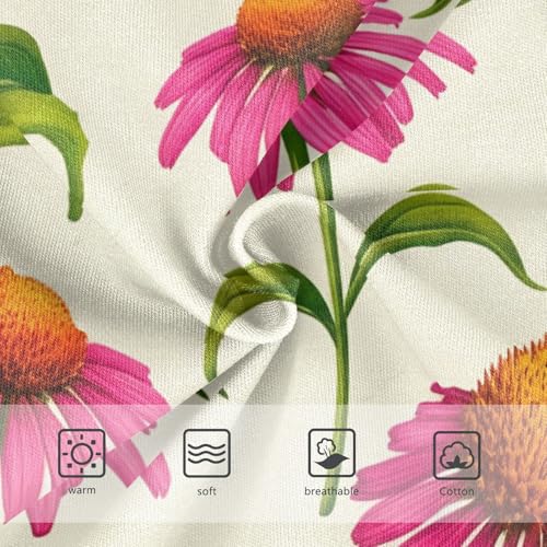 Girls Underwear Toddler 2t Cotton Panties for Girl Fun Print Briefs Kids Undies Pink Coneflowers Light Cream3