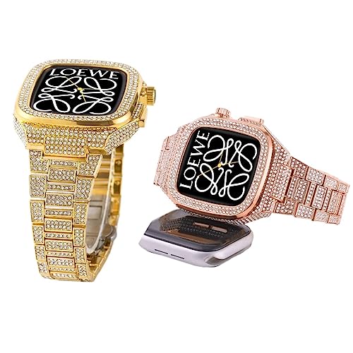 Boîtier en métal incrusté de diamants pour offrir un cadeau iWatch