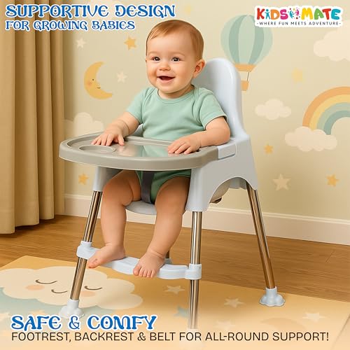 Kidsmate 3-in-1 Baby High Chair, Blue, 6-36 Months - Image 4