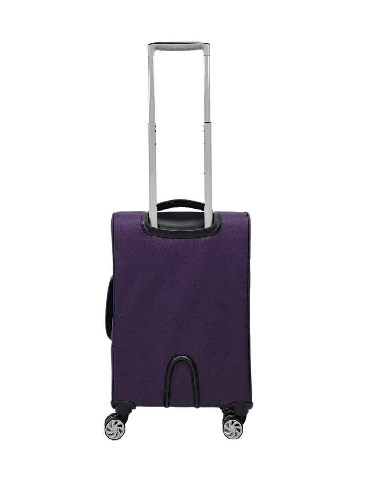 Infinity Leather Lekkie walizki kabinowe 4 koła bagaż torba podróżna, Fioletowy, Cabin 19"
