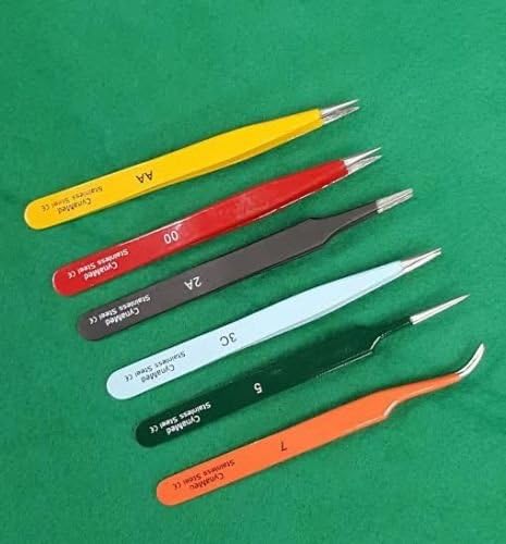 NEW SET OF 6 EACH Stainless Steel watchmaker Repair Anti-static Jewelry Tweezers Pick-UP Tools Set
