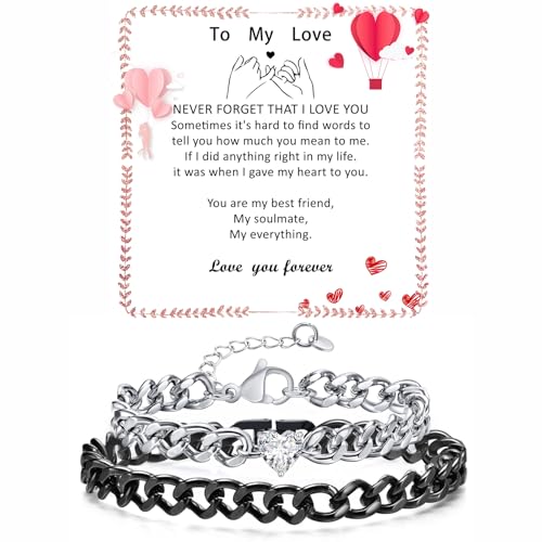 Matching Couple Cuban Chain Bracelets