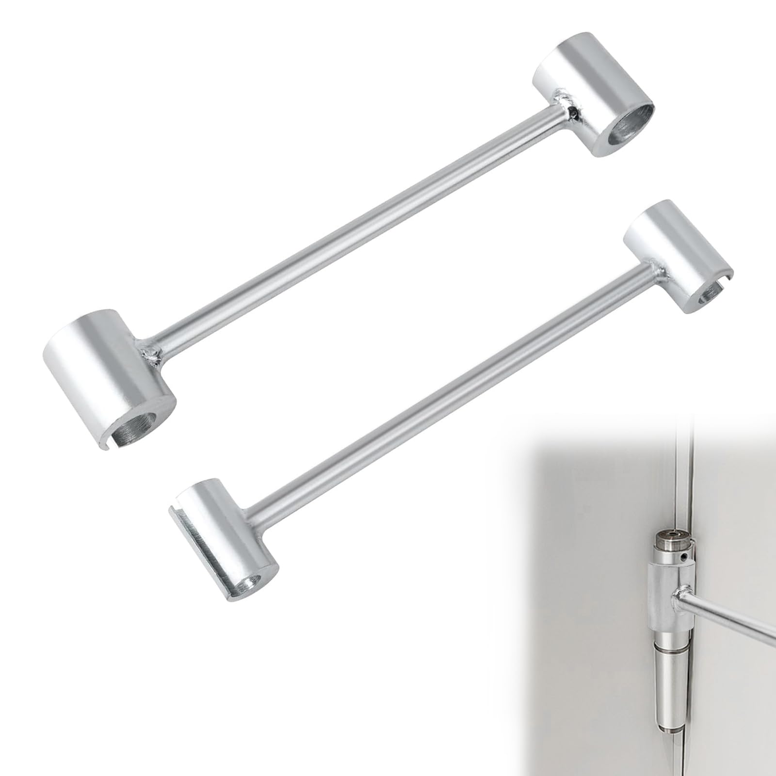 2 piezas de herramienta de ajuste de bisagra de puerta, llave de ajuste de espacio de bisagra de 14-19mm y 23-25mm, herramienta para abrir cerraduras de puertas de seguridad, puertas de sala limpia