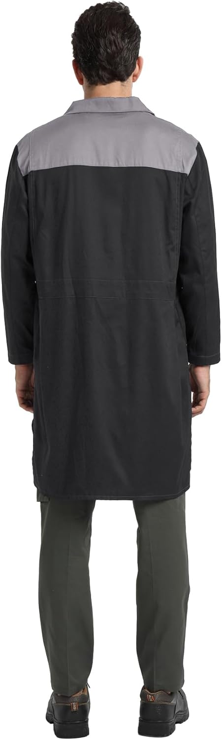 Mens Laboratory Coat DIY Workshop Long Jacket Warehouse Workwear Overcoat Adult Lab Coat - Image 2