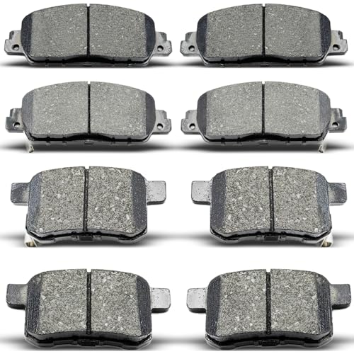 evkingauto 8pcs Front & Rear Disc Brake Pads Kit For