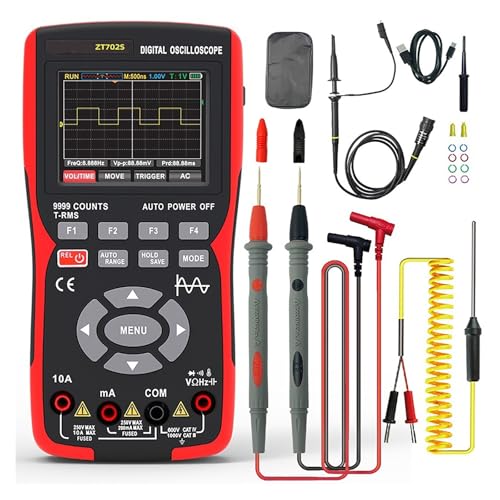 Osciloscopio digital ZT702S, generador de señales portátil, pantalla a color 2,9 pulgadas, herramienta voltaje, osciloscopio inteligente profesional(Oscilloscope kits)