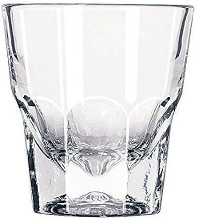 (Set of 2) Gibraltar 4.5 oz. Rocks Glasses, DuraTuff treated, Made in USA, Set includes Liquor Pourer and Two Exclusive Coasters