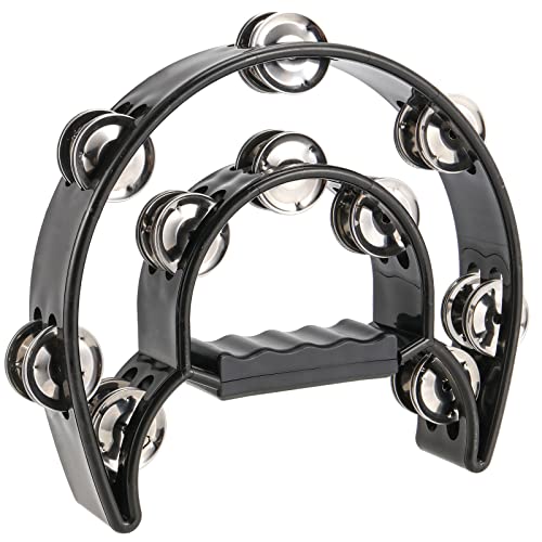 SINJEUN 4 Pack 10 Inch Double Row Tambourine, Metal Jingles Hand Held Percussion with Ergonomic Handle - Image 4