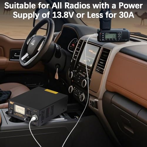 Image of 13.8V 30A DC Power Supply for Ham Radio,Regulated Bench Power Supply with Noise Offset,Analog Lab AC to DC Switching Converter,Cigarette Plug Socket,Powering CB VHF UHF HAM Amateur Radio