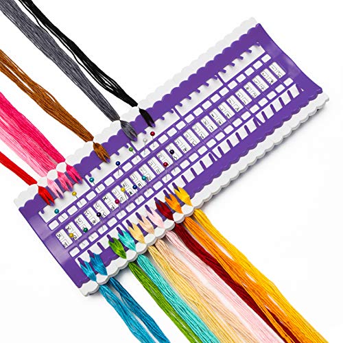 Image of 50 Positions Floss Organizer Embroidery Shelf, Luxiv Thread Organizers for Cross Stitch Embroidery Thread Holder with 15Pcs Replaceable Paper Card Sewing Needle, Embroidery Floss Organizer (Pack of 3)