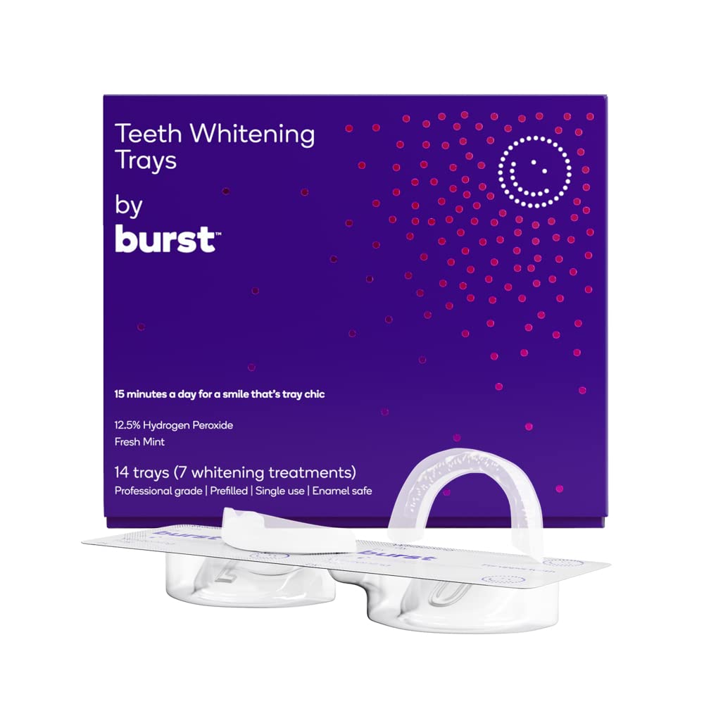 BurstSensitive Teeth Friendly Whitening Kit | 7 Treatments with 12.5% Hydrogen Peroxide | Results in 15 Min. + Up to 6 Shades Whiter in 1 Week | Prefilled Gel Trays