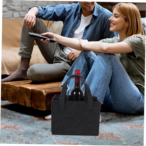 Felt Wine Bag Carrier for Bottles Reusable Grocery Tote for Travel Camping and Picnics Portable Wine Bottle Tote Stylish Design and High Durability4