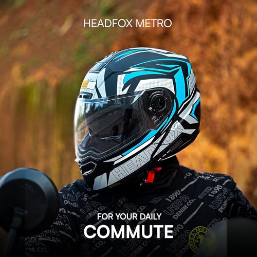 Image of HEADFOX N2F Air 7 Metro: Smart Bluetooth Helmet for Man & Women with Features for Easy Calls, Music, GPS, Waterproof, Voice Assistant, Dual Visior, 31 Flashlight Modes.