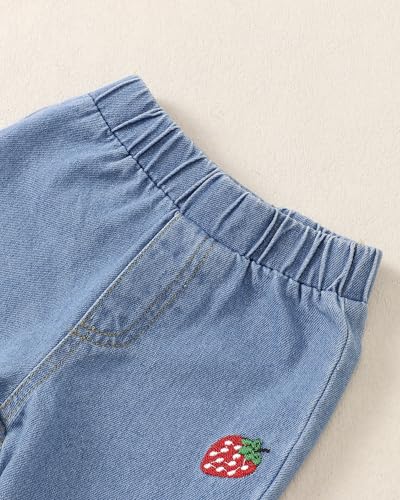 Image of Baby Toddler Girl Clothes Outfits Kids Sweatshirt Jeans Set Denim Pants Little Girls Clothes Toddler Outfit for Girls