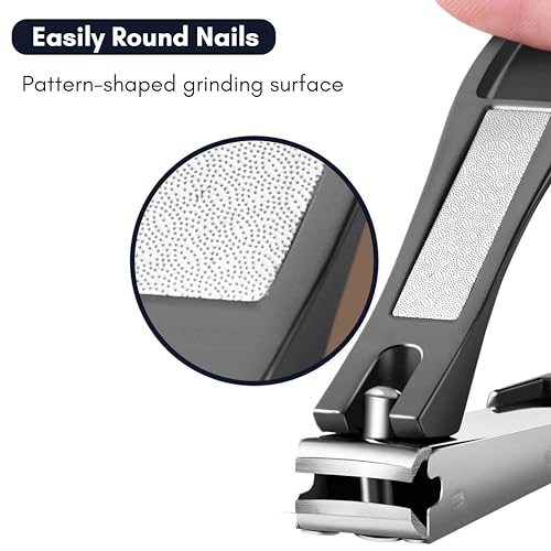 Image of Beaute Secrets 3 Pieces Nail Cutter Set with Nail Catcher No Splash Fingernail Clippers Toenail Clippers with Nail File, Stainless Steel Nail Cutter for Men and Women