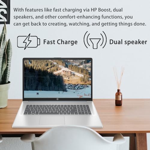 Image of HP 2025 Essential Laptop, 17.3 inch FHD, Intel Core 7 150U (Beats I7 1335U), 128GB RAM, 93TB SSD, Fingerprint Reader, Backlit Keyboard, Wi-Fi 6, Win 11 Home, Blue, Bundle with ADATA 512 External SSD