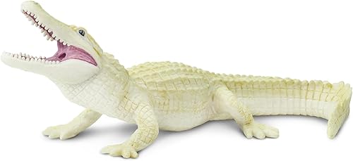 Safari Ltd. Figura de cocodrilo blanco  Figura realista de vida silvestre pintada a mano de 6 pulgadas  Juguete educativo para niños, niñas y niños