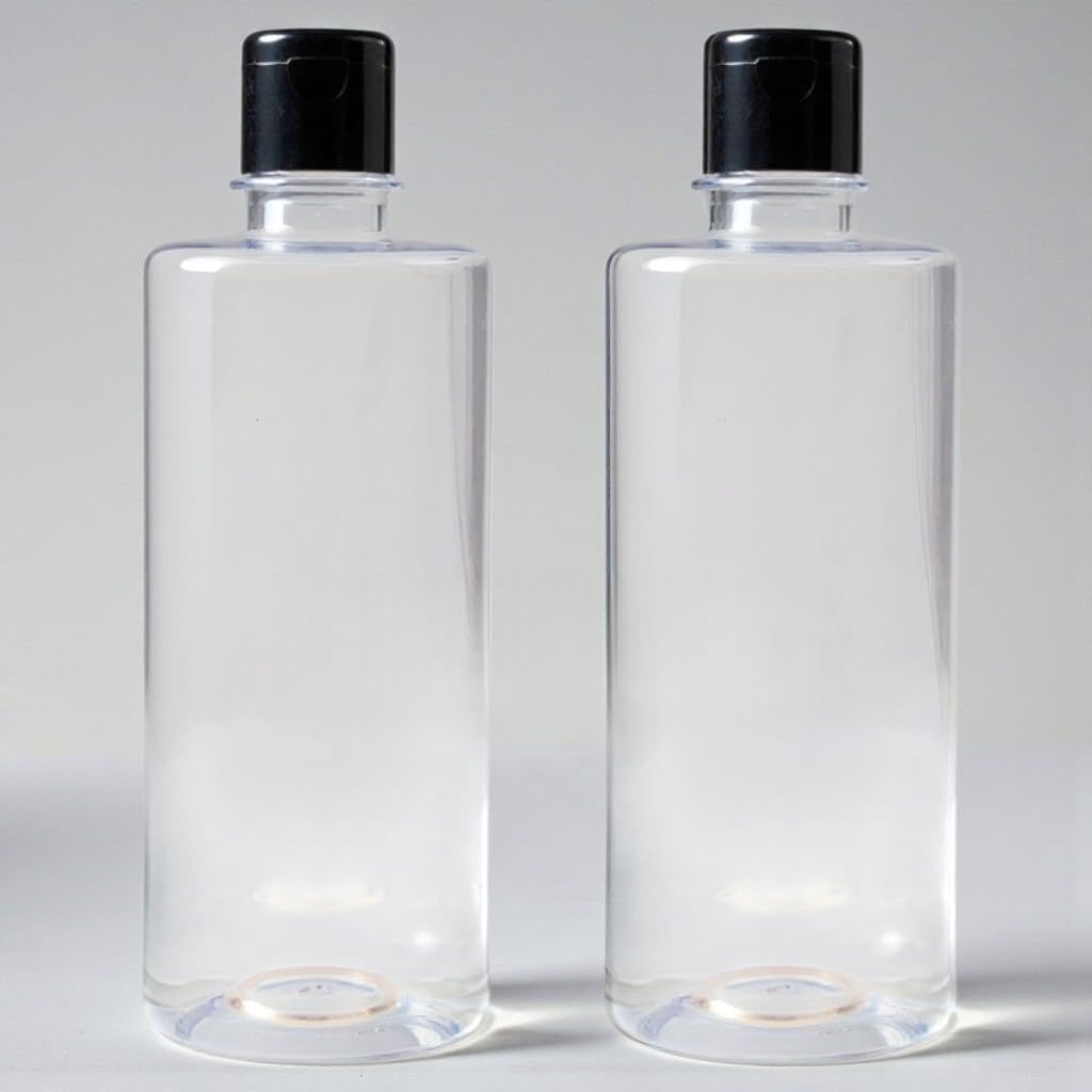 500ml Empty Clear Plastic Bottles Refillable Travel Size Cosmetic Containers Squeeze Bottles With Black Flip Cap For Toiletries, Shampoos, Lotions, Creams -Round Flat (2)-image-39