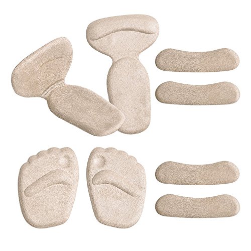 FJROnline Almohadillas de tacón alto más gruesas, 4 pares, tacón alto, inserciones de talón, plantillas antideslizantes de silicona en el talón, almohadillas de tacón alto para zapatos, botas