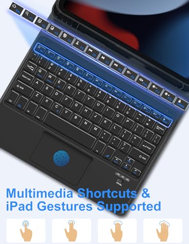 Teclado Bluetooth con panel táctil para iPad de 8ª generación y iPad 10.2 3