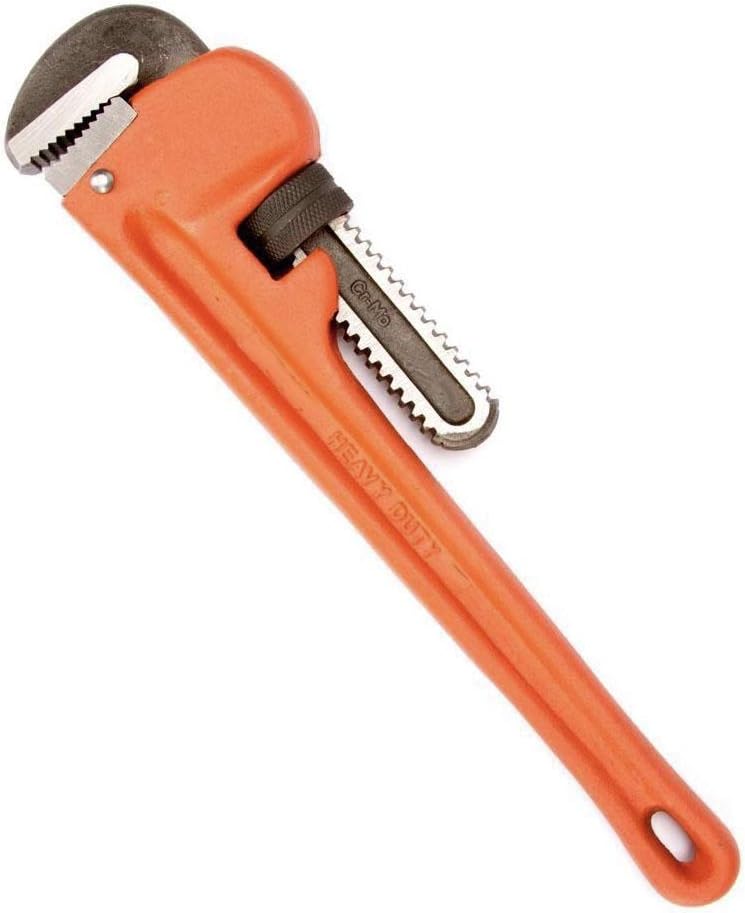 Edward Tools Pipe Wrench – Heavy Duty Heat Treated Steel Plumbing Wrench Tool – Forged Hook Jaw for Superior Grip – Quick Adjustment Nut (12″)