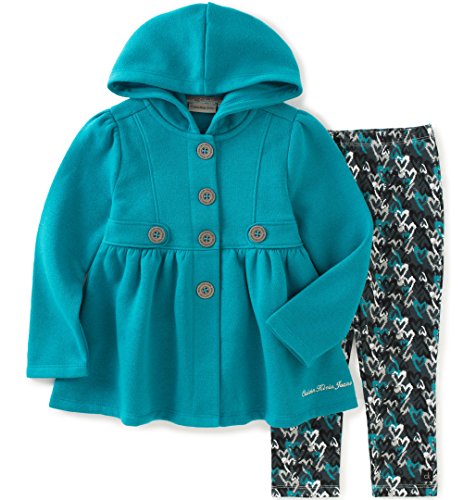 Calvin Klein Girls' Hooded Fleece Jacket with Leggings Set
