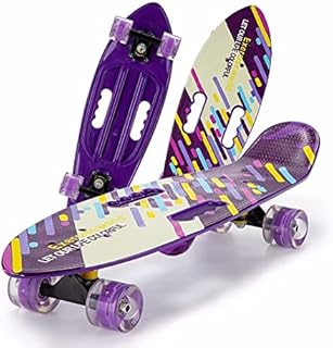 Generic Unisex Skateboard - Light Up Wheel, Large Size 70cm, Nickel Chassis, Impact Resistant, Easy Carry Handles