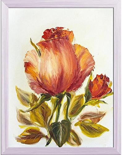 ArtzFolio Beautiful Rose Canvas Painting White Wood Frame 16 X 20.6Inch