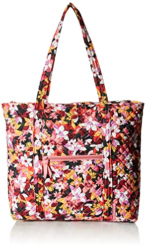 Vera Bradley womens Cotton Vera Tote Handbag, Rosa Floral - Recycled Cotton, One Size US