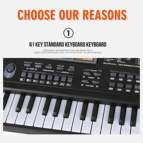 JIREOU 61 clés numériques Clavier électronique Electronic Piano Cadeau Kids Instrument de Musique Clavier Musical Professionnel - Les Beatles, Paul McCartney, John Lennon, RIngo Starr, George Harrison JIREOU 61 clés numériques Clavier électronique Electronic Piano Cadeau Kids Instrument de Musique Clavier Musical Professionnel – Image 6