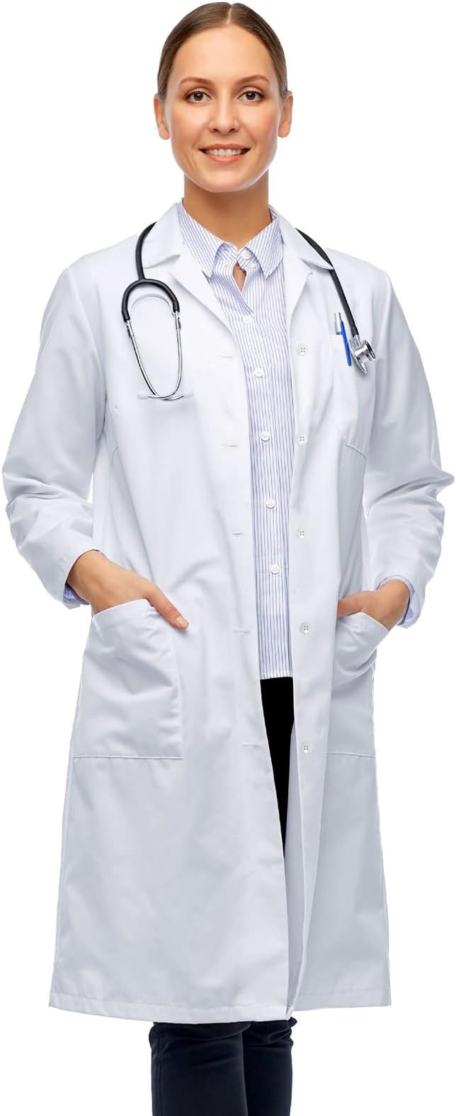 Magnus Care Professional Lab Coat for Women & Men, White Unisex Labcoat, Cotton Poly Medical Doctor Nurse Med Laboratory Coat