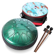 Quality Material: This 6 inch 11 notes handpan drum is made of alloy steel, the appearance of the advanced spray coating process, high-temperature curing, the formation of a protective film on the surface of the drum, not easy to be corroded, not eas...